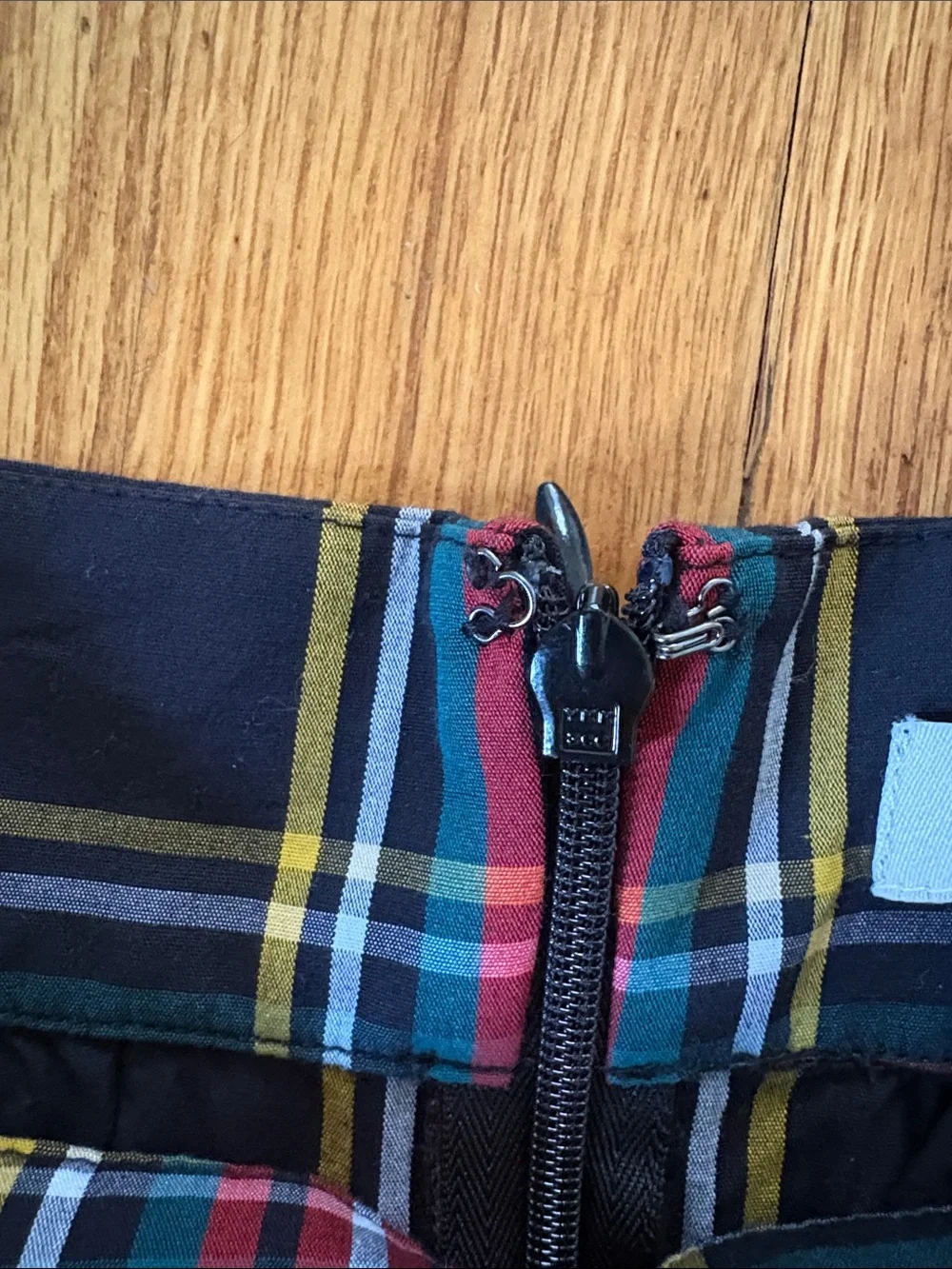 J.Crew Factory Plaid Tie-Waist Ruffle Hem Skirt - Black Multi